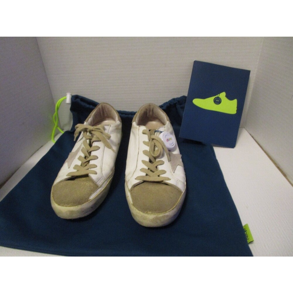 Golden Goose Superstar Sneaker 39 White Gold Leather & Suede Trim Authentic #53